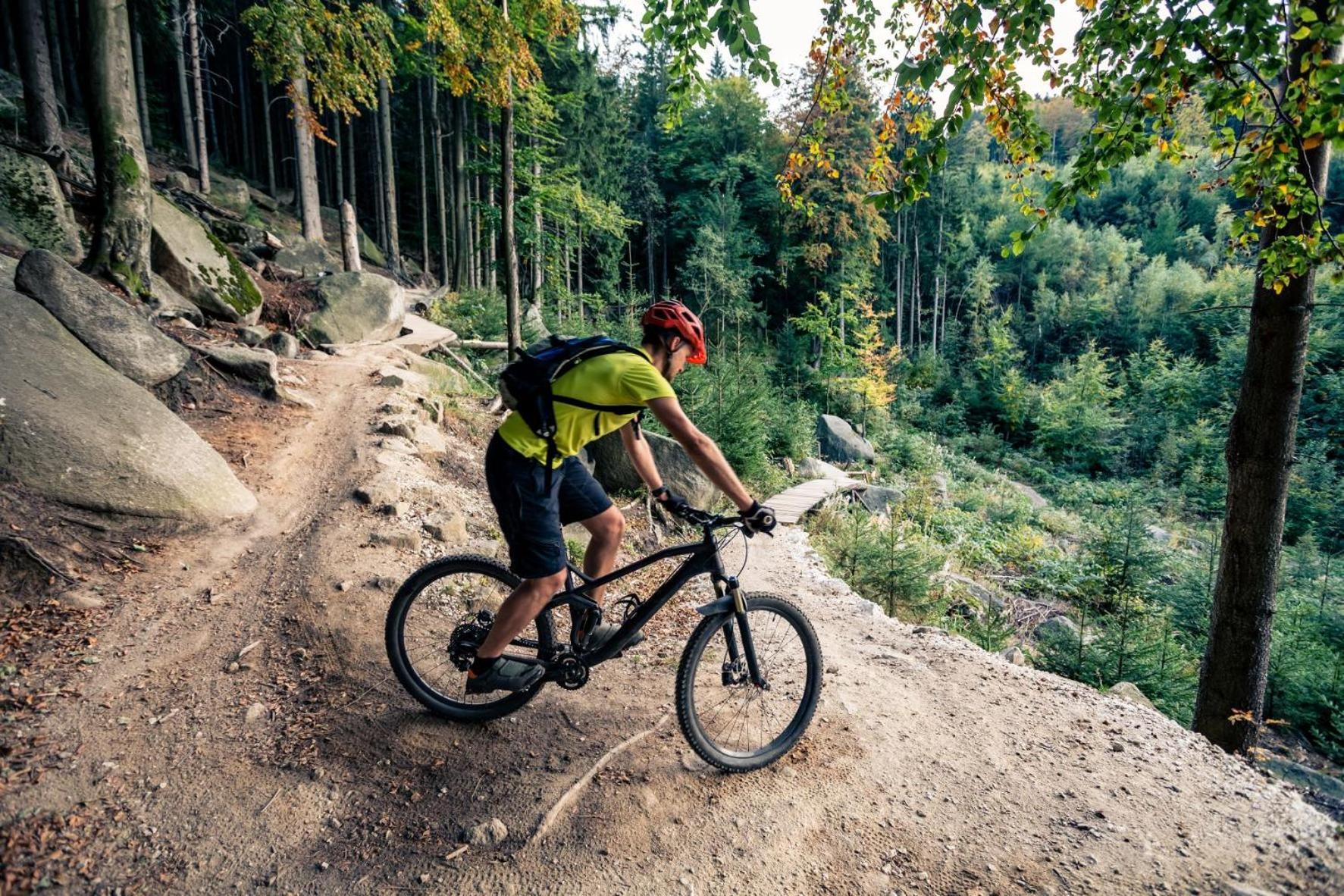 Elements Hotel&Spa Свєрадув-Здруй Екстер'єр фото A mountain biker riding a trail